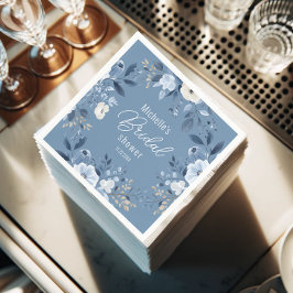 Modern Dusty Blue Blommigt Boho Möhippa Pappersservett