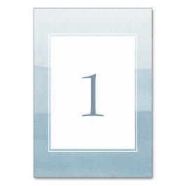 Modern Dusty Blue Bröllop Bordsnummer