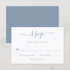 Modern Dusty Blue-Bröllop OSA Kort