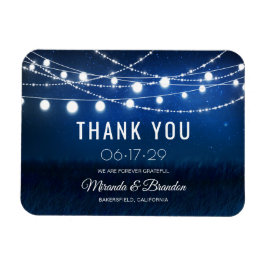 Modern Dusty Blue Bröllop Tack Magnet