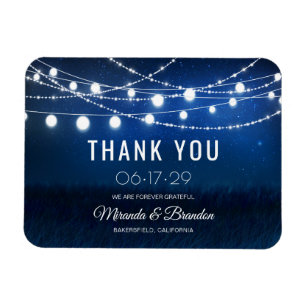 Modern Dusty Blue Bröllop Tack Magnet