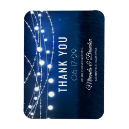 Modern Dusty Blue Bröllop Tack Magnet