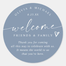 Modern Dusty Blue Bröllop Welcome Hotel Bag