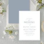 Modern Dusty Blue Calligraphy Wedding-inbjudan Inbjudningar<br><div class="desc">Trendig, elegant och modern, denna enkla, minimalistiska dammiga, blå och vita typografi i bröllop kännetecknas av "Bröllop i" i modern kalligrafi och serietext som det viktigaste mönstret och bygger på vår bästa möhippa inbjudan. Kortets baksida har en dammig blå struktur. Kontaktdesigner för matchande produkter. Tack så mycket för att ni...</div>