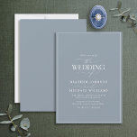 Modern Dusty Blue Calligraphy Wedding-inbjudan Inbjudningar<br><div class="desc">Trendig, elegant och modern, denna enkla, minimalistiska dammiga, blå och vita typografi i bröllop kännetecknas av "Bröllop i" i modern kalligrafi och serietext som det viktigaste mönstret och bygger på vår bästa möhippa inbjudan. Kortets baksida har en dammig blå struktur. Kontaktdesigner för matchande produkter. Tack så mycket för att ni...</div>
