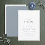 Modern Dusty Blue Calligraphy Wedding-inbjudan Inbjudningar<br><div class="desc">Trendig, elegant och modern, denna enkla, minimalistiska dammiga, blå och vita typografi i bröllop kännetecknas av "Bröllop i" i modern kalligrafi och serietext som det viktigaste mönstret och bygger på vår bästa möhippa inbjudan. Kortets baksida har en dammig blå struktur. Kontaktdesigner för matchande produkter. Tack så mycket för att ni...</div>
