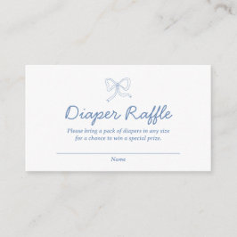 Modern Dusty Blue Diaper Raffle Baby Shower Card Tilläggskort
