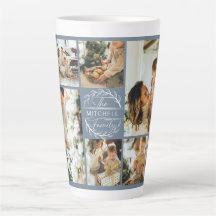 Modern Dusty Blue Family Photo Collage Keepsak