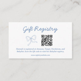 Modern Dusty Blue Gift QR-registerhölje Tilläggskort