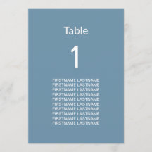 Modern Dusty Blue Guest Namn Bord Card