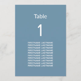 Modern Dusty Blue Guest Namn Bord Card