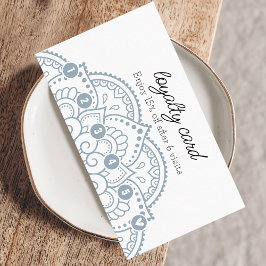 Modern Dusty Blue Mandala 6 Slår lojalitet Visitkort