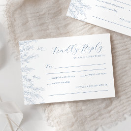 Modern Dusty Blue Minimal Löv Bröllop OSA Kort