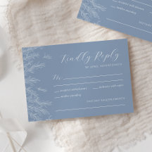Modern Dusty Blue Minimal Löv Bröllop