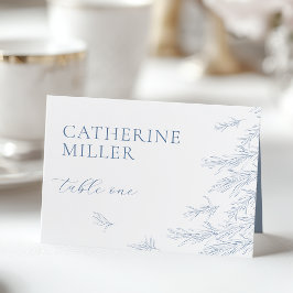 Modern Dusty Blue Minimal Löv Place Card Bordsnummer