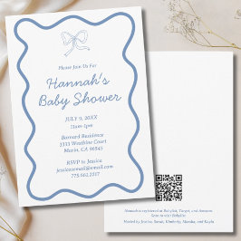 Modern Dusty Blue Pojke Baby Shower-inbjudan Inbjudningar
