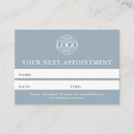 Modern Dusty Blue Professional Simple Reminder Tidsbeställning Kort