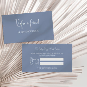 Modern Dusty Blue Refa Friend Referral Card