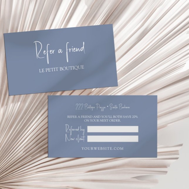 Modern Dusty Blue Refa Friend Referral Card (Skapare uppladdad)