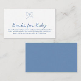 Modern Dusty Blue Ribbon Bokar för Baby Card Tilläggskort