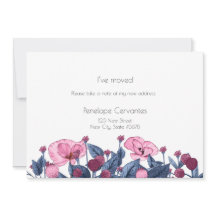 Modern Dusty Blue Rosa Wildblommor I har Flyttat