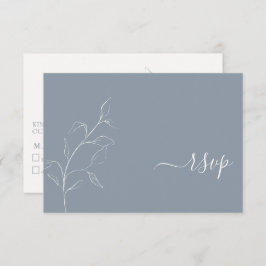 Modern Dusty Blue Script Botanical No Menu OSA