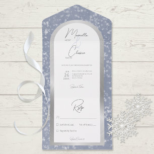 Modern Dusty Blue & Snö Silver Foil No Midinner