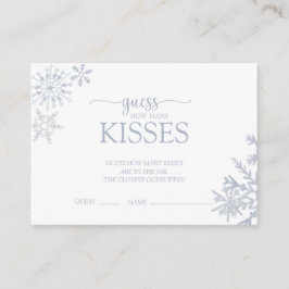 Modern Dusty Blue Snowflake Shower Hur många Kisse Tilläggskort