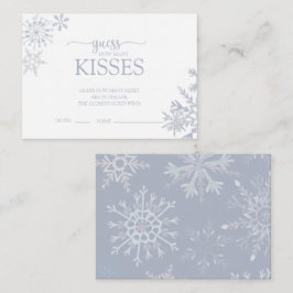 Modern Dusty Blue Snowflake Shower Hur många Kisse Tilläggskort