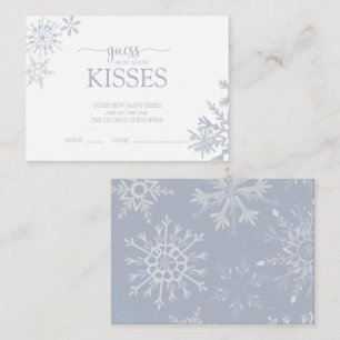 Modern Dusty Blue Snowflake Shower Hur många Kisse Tilläggskort