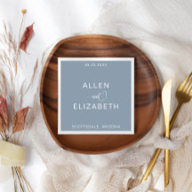 Modern Dusty Blue Snyggt Personlig Bröllop