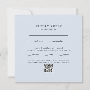 Modern Dusty Blue Square Bröllop QR Code OSA