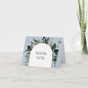 Modern Dusty Blue Watercolor Greenery botanical Tack Kort
