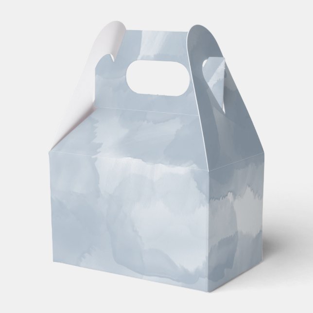 Modern Dusty Blue Watercolor-penseldrag Presentaskar (Framsidan Sidan)