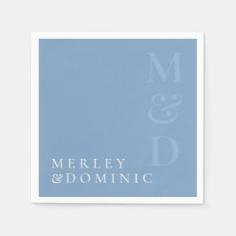 Modern Dusty Blue Wedding Dinner Party Pappersservett