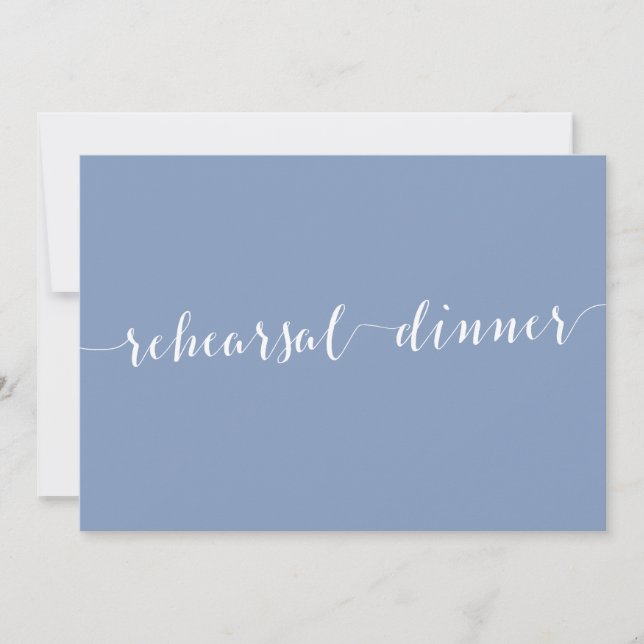 Modern Dusty Blue Wedding Rehearsal Invitations Inbjudningar (Framsida)