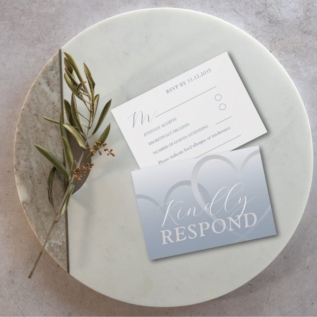 Modern Dusty Blue & White Heart OSA Bröllop (Skapare uppladdad)