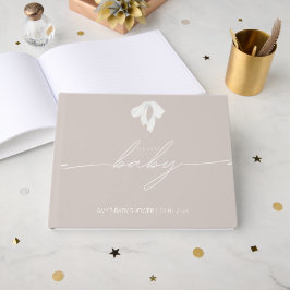 Modern Dusty Bow Baby Shower Gästböcker