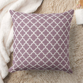Modern Dusty Plum Moroccan Quatrefoil Mönster Kudde