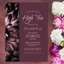 Modern Dusty Ro Blommigt High Tea Möhippa Inbjudningar