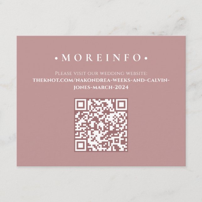 Modern Dusty Ro Blommigt - minimalistisk QR-kodOSA Tilläggskort (Framsida)