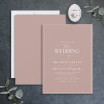 Modern Dusty Ro Calligraphy bröllopsinbjudan Inbjudningar<br><div class="desc">Trendig, elegant och modern, denna enkla, minimalistiska dammiga ro och vita typografi i bröllop kännetecknas av "Bröllop i" i modern kalligrafi och serietext som det viktigaste mönstret och bygger på vår bästa möhippa inbjudan. Kortets baksida har en dammig ro struktur. Kontaktdesigner för matchande produkter. Tack så mycket för att ni...</div>
