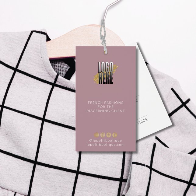 Modern Dusty Ro Clothing Pris märkre med logotyp Visitkort (Skapare uppladdad)