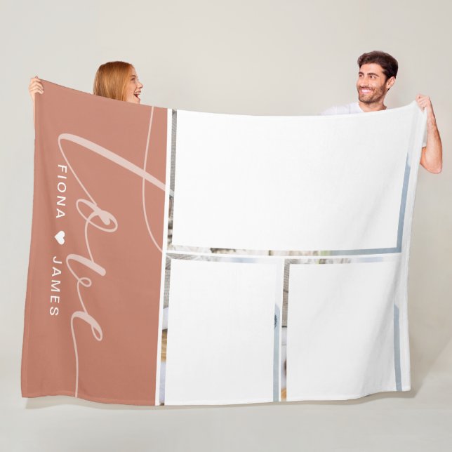 Modern Dusty Ro Photos Kärlek Personlig Fleecefilt (På plats)