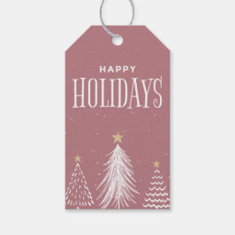 Modern Dusty Ro Rosa Glad helg Gift Märkres  Presentetikett