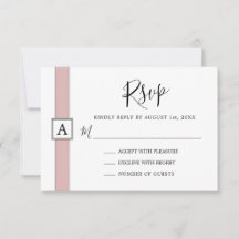 Modern Dusty Ro Rosa Monogram Bröllop