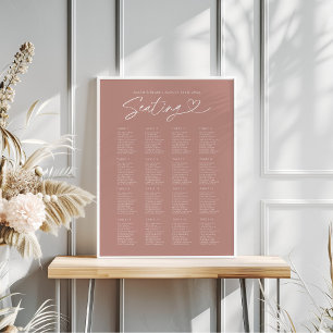 Modern Dusty Ro Script Bröllop-sätesdiagram Poster
