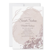 Modern Dusty Ro Watercolor Sweet sixteen 16