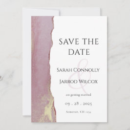 Modern Dusty Rosa Flat Save Date Card Spara Datumet