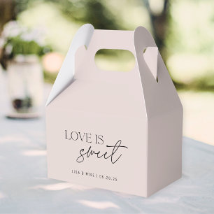 Modern Dusty Rosa Kärlek är Sweet Bröllop Presentaskar